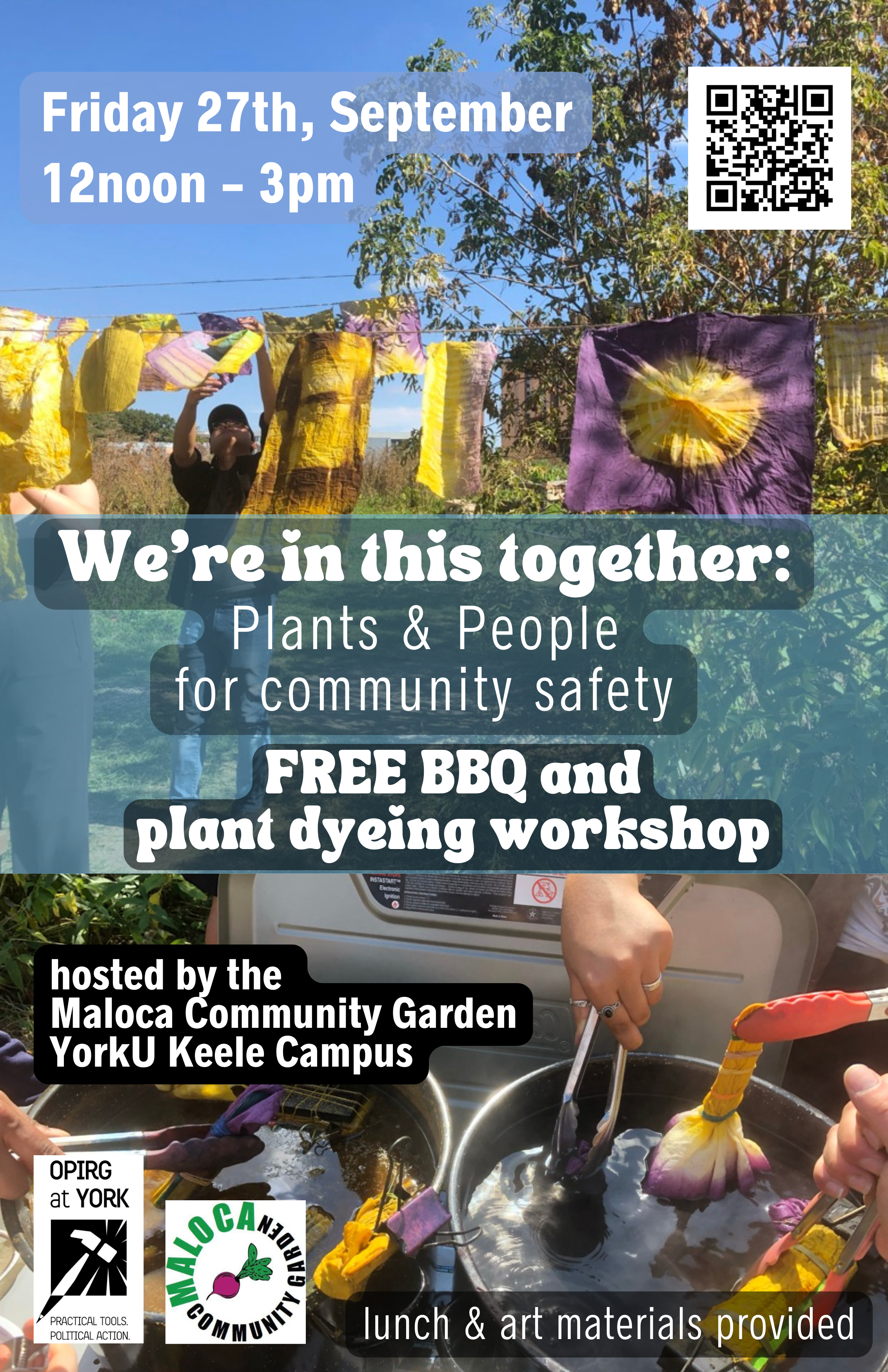 We’re in this together: Plants & People for community safety / FREE BBQ and plant dyeing workshop/ Friday 27th, September 12noon - 3pm